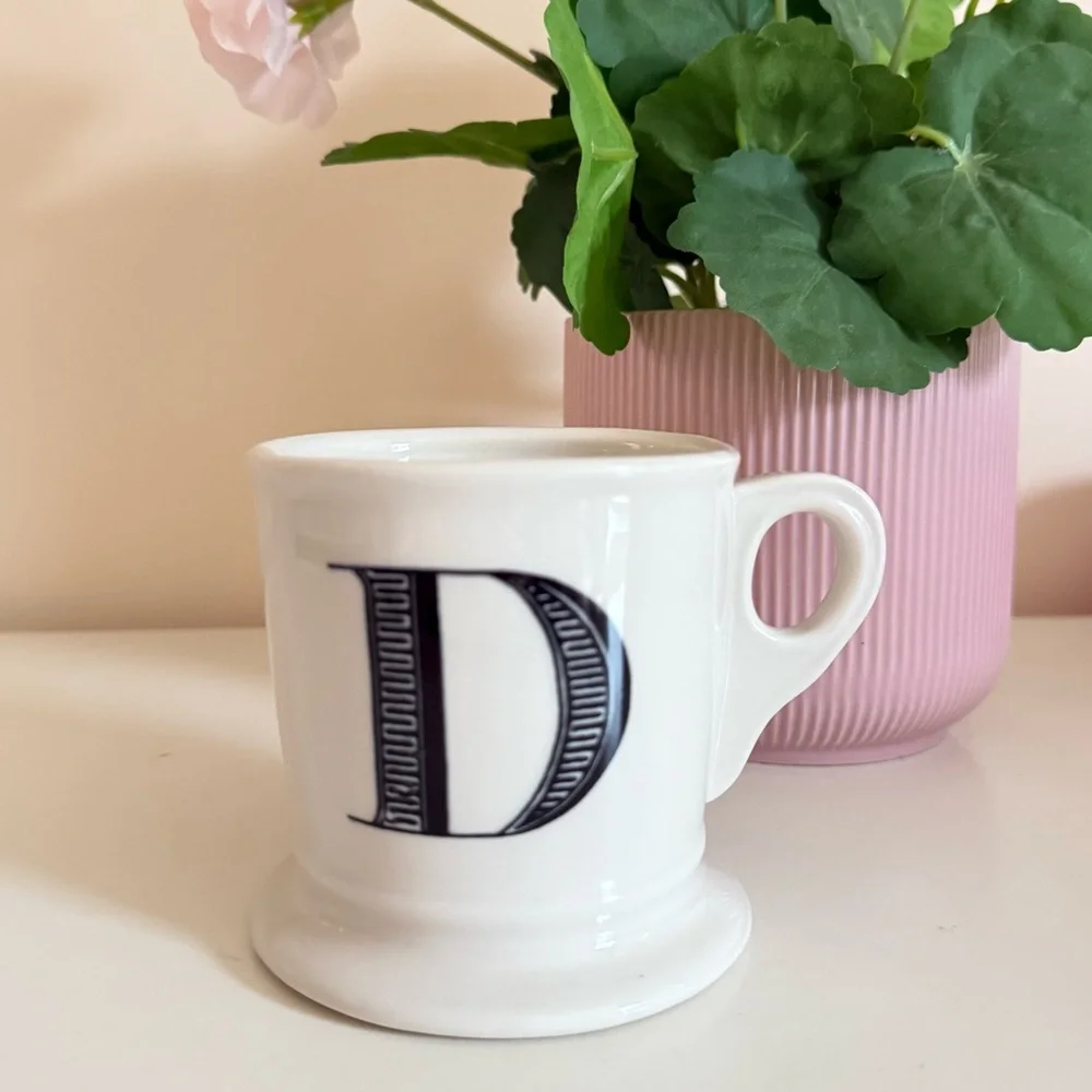 Anthropologie Monogram Farmhouse Mug Letter D
